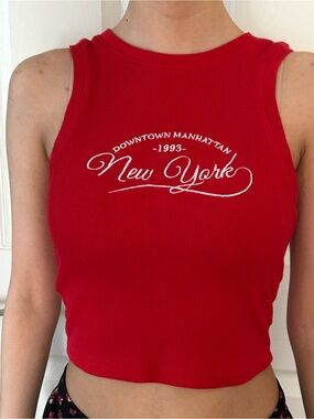 Downtown Manhattan 1993 New York Cropped Tank Top
